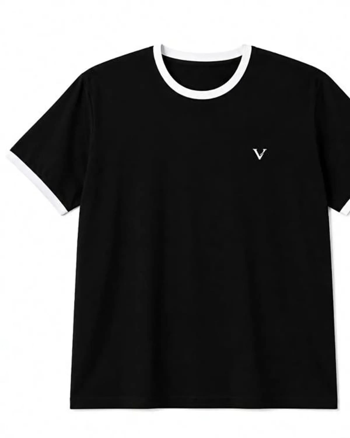 Ringer Tee in Black / White